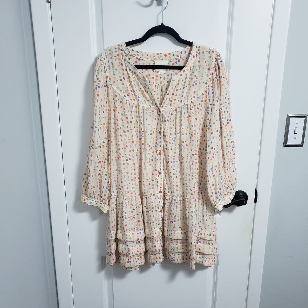 MAEVE ANTHROPOLOGIE Colorful Geometric Shapes Dress